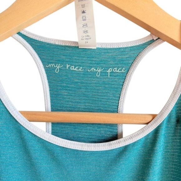 Lululemon Time To Sweat Tank Heathered Spirit Green / White Size 2 - Picture 3 of 10